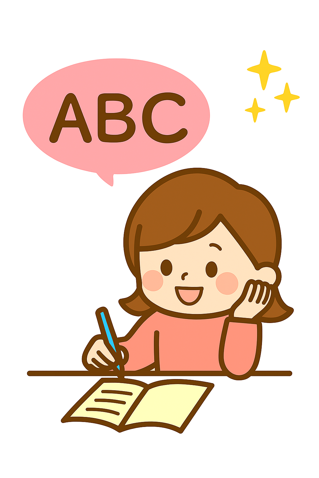 ABCを勉強するイラスト